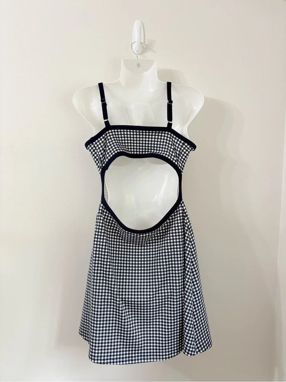 WILD FABLE Butter Bliss Navy Gingham Skater Dress Sporty Tennis Preppy Chic M - Picture 4 of 8